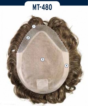 Накладка из искусственных волос с прозрачным фронтом  MT-480 - Интернет-магазин париков Bell-parik, Екатеринбург